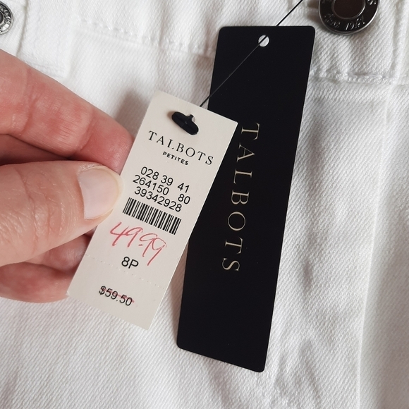 NWT Talbots Petites white denim jean skirt size 8P - Picture 9 of 10